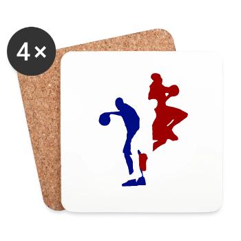 basketball - Dessous de verre (lot de 4) - blanc - Devant