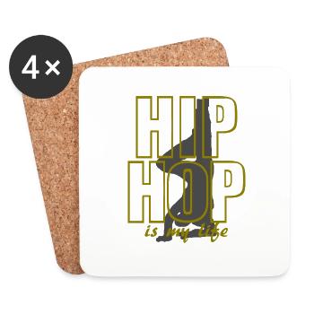 hip hop is my life - Dessous de verre (lot de 4) - blanc - Devant