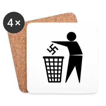 Antifa - Untersetzer (4er-Set) - Weiß - Vorne