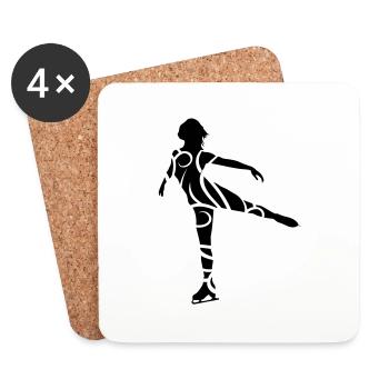 Ice Skating female eu - Coasters (set of 4) - white - Front