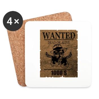 wanted - Dessous de verre (lot de 4) - blanc - Devant