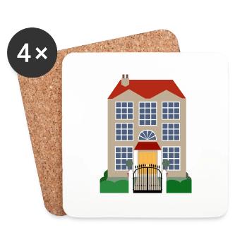 building house homes architektur haus gebaeude212 - Untersetzer (4er-Set) - Weiß - Vorne