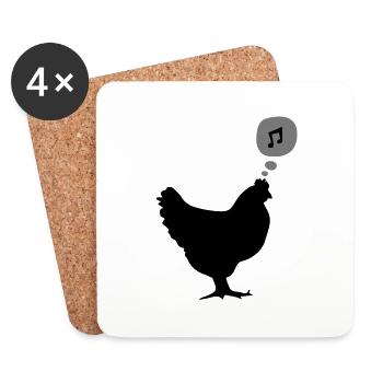 chicken - Coasters (set of 4) - white - Front