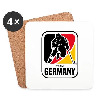 EISHOCKEY DEUSCHLAND TEAM GERMANY - Untersetzer (4er-Set) - Weiß - Vorne