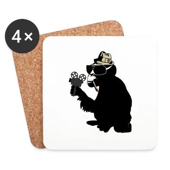 mr. lavage de cerveau de singe - Dessous de verre (lot de 4) - blanc - Devant
