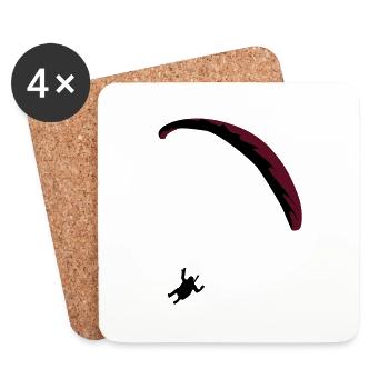 Paraglider Paragliding - Coasters (set of 4) - white - Front