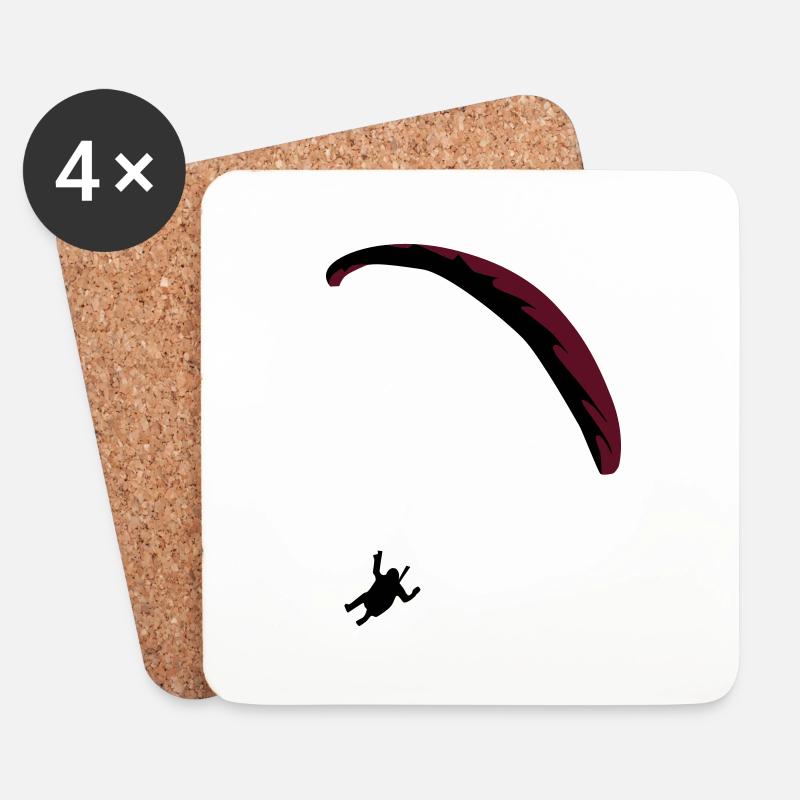 Paraglider Paragliding - Coasters (set of 4) - white
