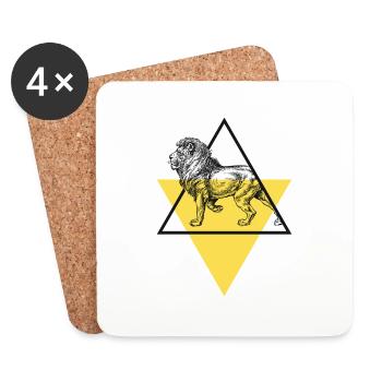 Löwe - Untersetzer (4er-Set) - Weiß - Vorne