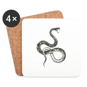 Schlange / Snake - Untersetzer (4er-Set) - Weiß - Vorne