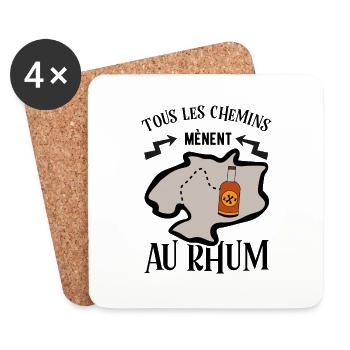 Les chemins rhum cadeau - Dessous de verre (lot de 4) - blanc - Devant