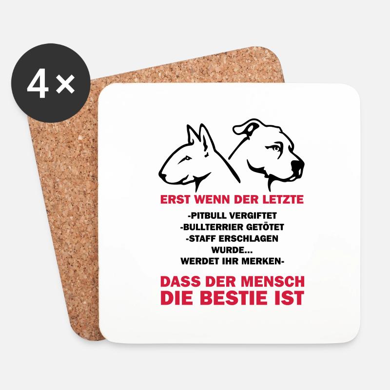 351 Der Mensch ist die Bestie - Untersetzer (4er-Set) - Weiß