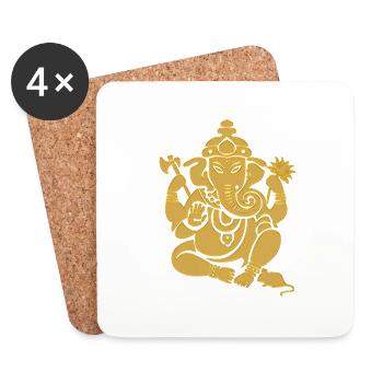 ganesha_aumkara_gold - Untersetzer (4er-Set) - Weiß - Vorne