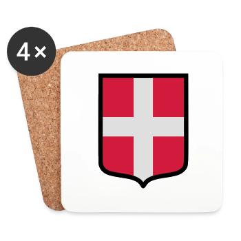 Blason Savoie (K) - Dessous de verre (lot de 4) - blanc - Devant
