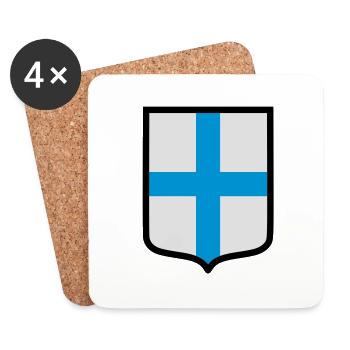 Blason Marseille (K) - Dessous de verre (lot de 4) - blanc - Devant