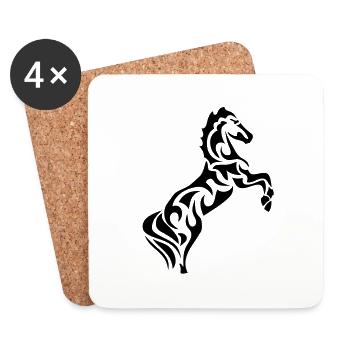 Pferd Pferd Tribal1 - Untersetzer (4er-Set) - Weiß - Vorne