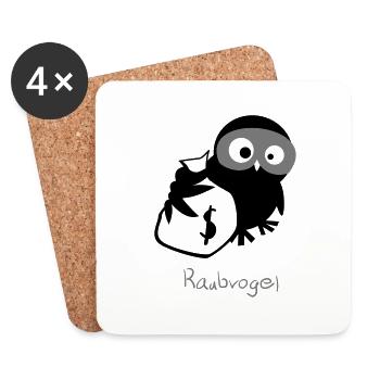 OWL / / bird of prey. - Coasters (set of 4) - white - Front