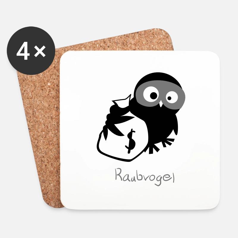 EULE // Raubvogel. - Untersetzer (4er-Set) - Weiß