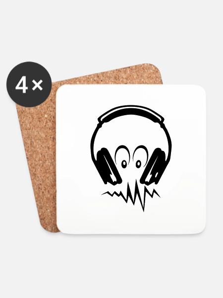 Equalizer Audio-Musik-Kopfhörer DJ zik79 - Untersetzer (4er-Set) - Weiß
