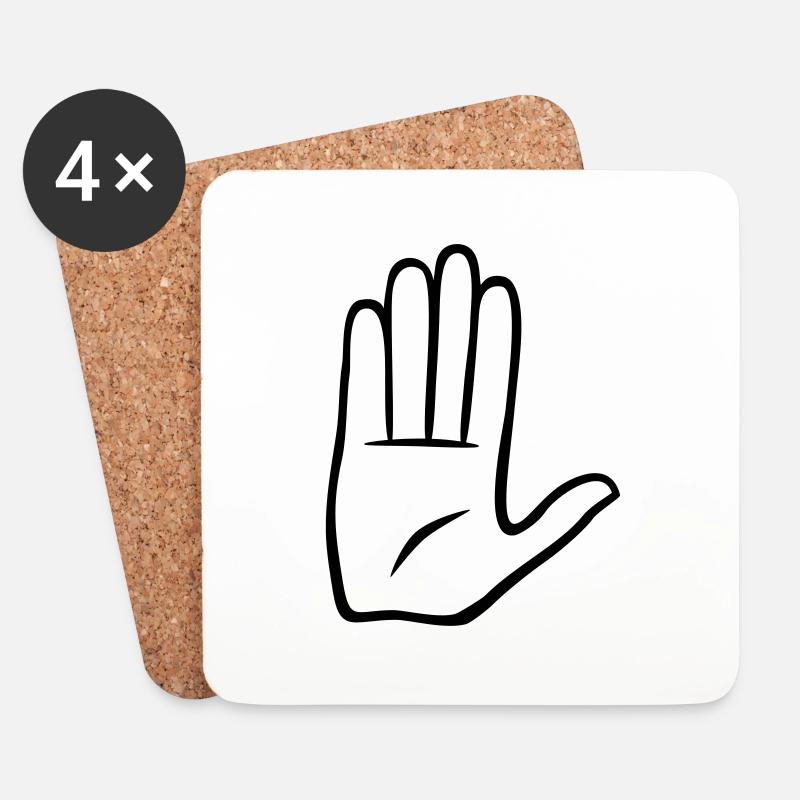 High 5, Hand - Untersetzer (4er-Set) - Weiß