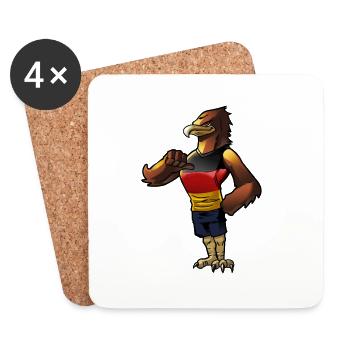 Deutscher Fan Adler - Untersetzer (4er-Set) - Weiß - Vorne