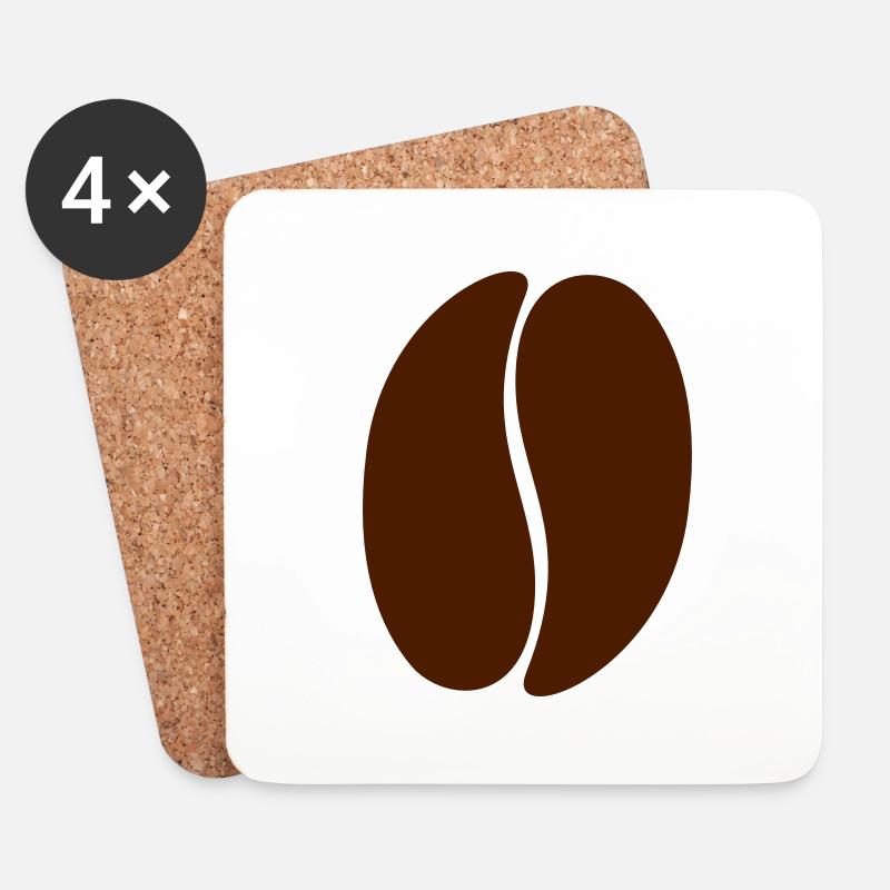Kaffeebohne - Untersetzer (4er-Set) - Weiß