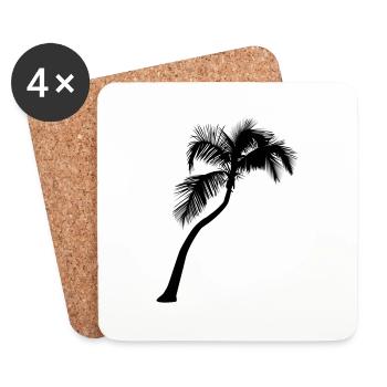Palme - Untersetzer (4er-Set) - Weiß - Vorne