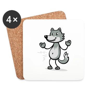 hungryWolf - Untersetzer (4er-Set) - Weiß - Vorne
