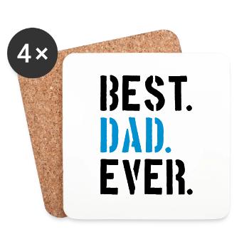 text dad best ever liebe papa beste welt vatertag - Untersetzer (4er-Set) - Weiß - Vorne