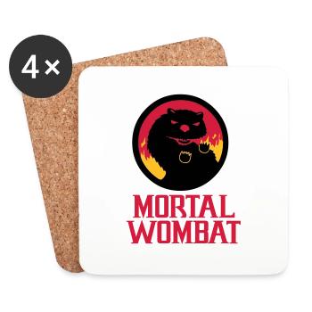 Mortal Wombat - Untersetzer (4er-Set) - Weiß - Vorne