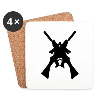 fucile shotgun rifle gun mitraillette2 sub - Coasters (set of 4) - white - Front