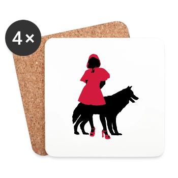 Red Riding Hood - Coasters (set of 4) - white - Front