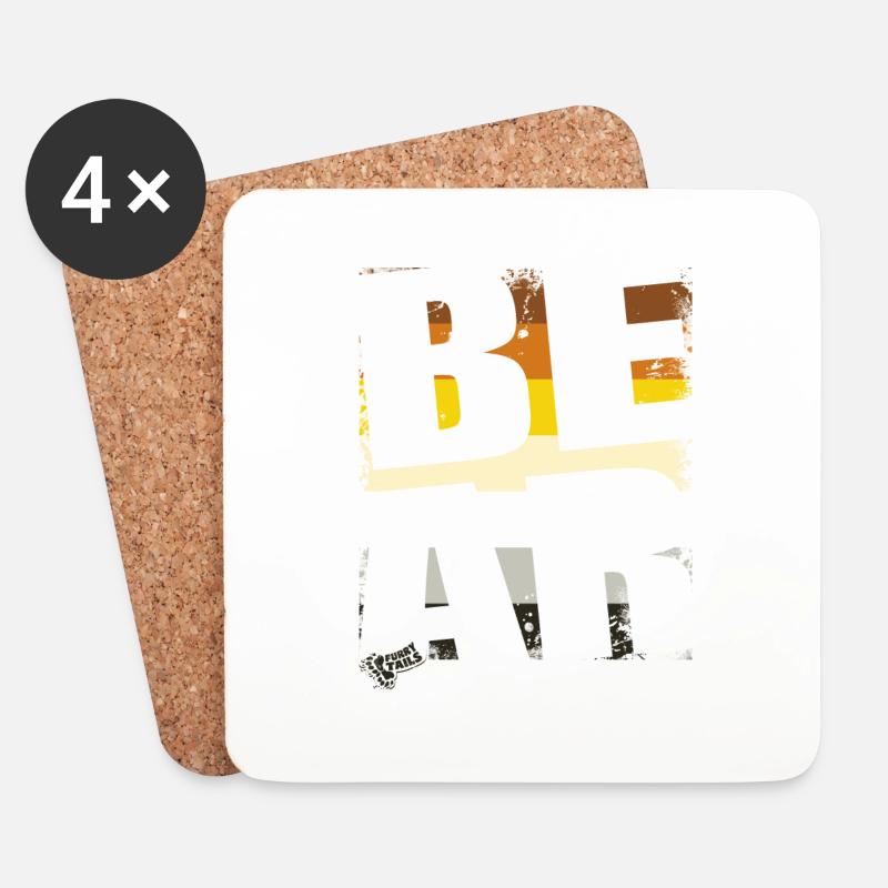 SQUARE BEAR - Untersetzer (4er-Set) - Weiß
