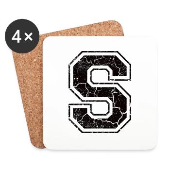 Buchstabe S im Vintage-Shabby-Chic - Untersetzer (4er-Set) - Weiß - Vorne