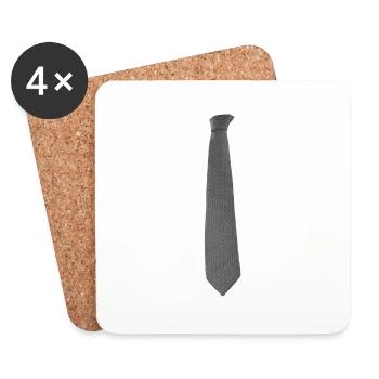 Grey Tie - Coasters (set of 4) - white - Front
