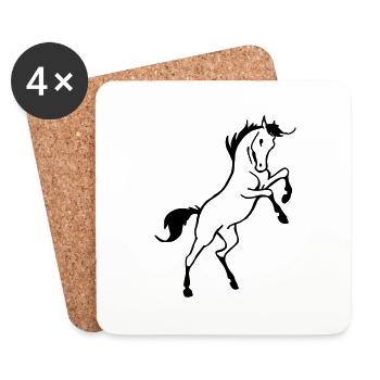 Cheval cabré - Dessous de verre (lot de 4) - blanc - Devant