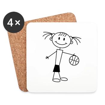 basketball_girl - Dessous de verre (lot de 4) - blanc - Devant