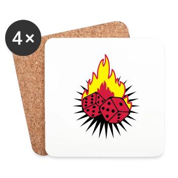 cubes_fire_f3 - Dessous de verre (lot de 4) - blanc - Devant