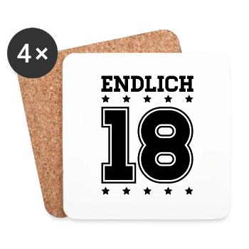 endlich_18__f1 - Untersetzer (4er-Set) - Weiß - Vorne
