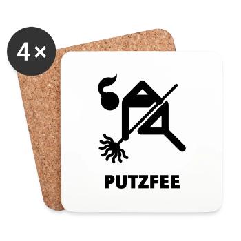 Putzfee / femme de ménage - Dessous de verre (lot de 4) - blanc - Devant