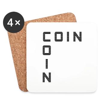 Coin coin en coin C - Dessous de verre (lot de 4) - blanc - Devant