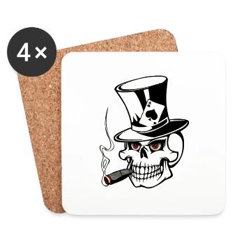 skull poker - Dessous de verre (lot de 4) - blanc - Devant