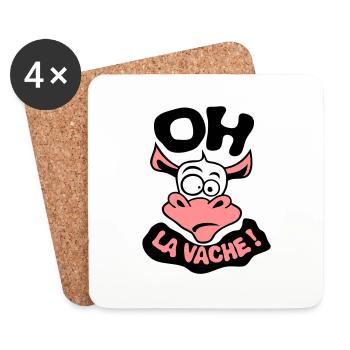oh cow phrase citation exclamat - Coasters (set of 4) - white - Front