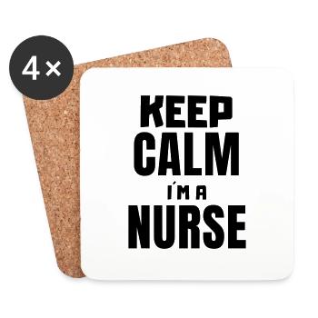 Keep calm i'ma nurse - Coasters (set of 4) - white - Front