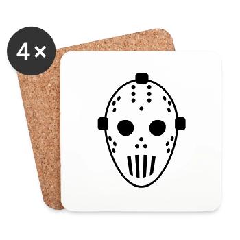 hockey_mask___f1 - Dessous de verre (lot de 4) - blanc - Devant