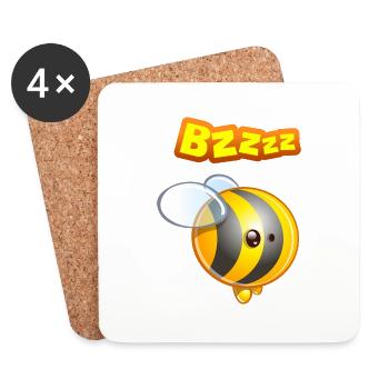 kawaii bee png - Untersetzer (4er-Set) - Weiß - Vorne