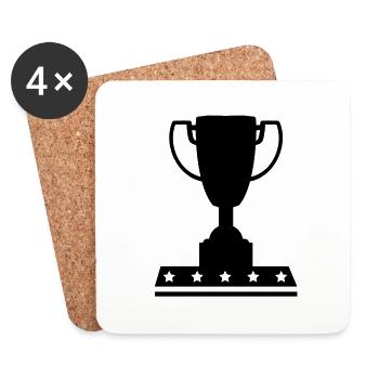 pokal_wu1 - Dessous de verre (lot de 4) - blanc - Devant