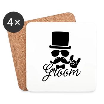 Groom Wedding Marriage Stag do night bachelor - Coasters (set of 4) - white - Front