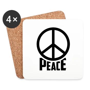 paix hippie de paix - Dessous de verre (lot de 4) - blanc - Devant