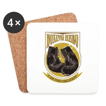 Boxing Hero - The Greatest - Coasters (set of 4) - white - Front