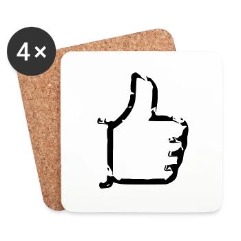 Comme - thumbs up - bande dessinée - Dessous de verre (lot de 4) - blanc - Devant